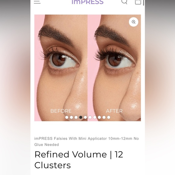 Kiss imPRESS No Glue Needed Black Lashes | 12 clusters - Bold and Refined - Picture 5 of 7